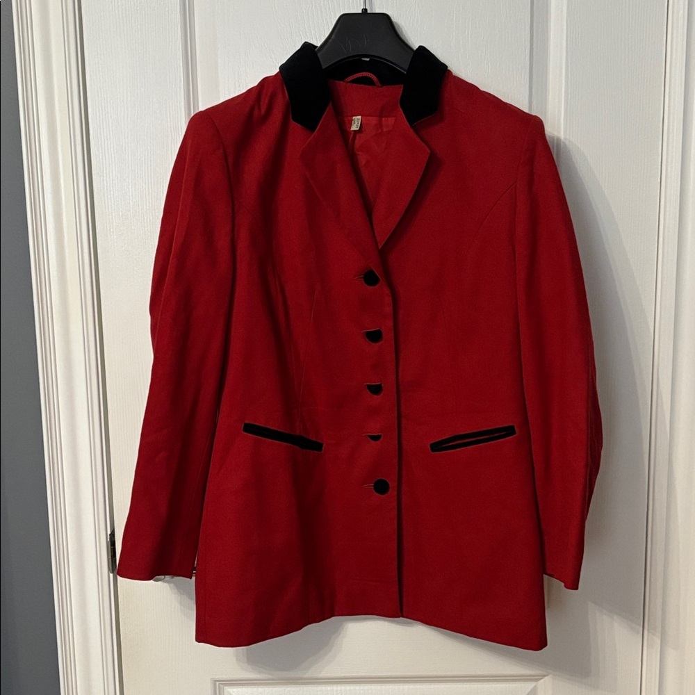 Vintage Red and Black Gothic Blazer Women’s Size 44